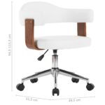 Chaise pivotante à dîner Blanc Bois courbé et similicuir – Image 6
