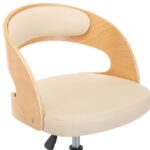 Chaise pivotante à manger Crème Bois courbé et Similicuir – Image 5