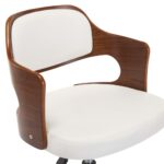 Chaise pivotante à manger Blanc Bois courbé et similicuir – Image 5