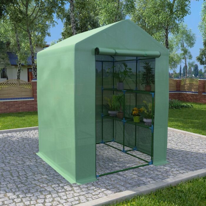Serre avec étagères Acier 143x143x195 cm – Image 1