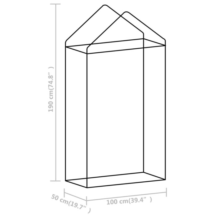 Serre avec cadre en acier 0,5 m² 1x0,5x1,9 m – Image 9
