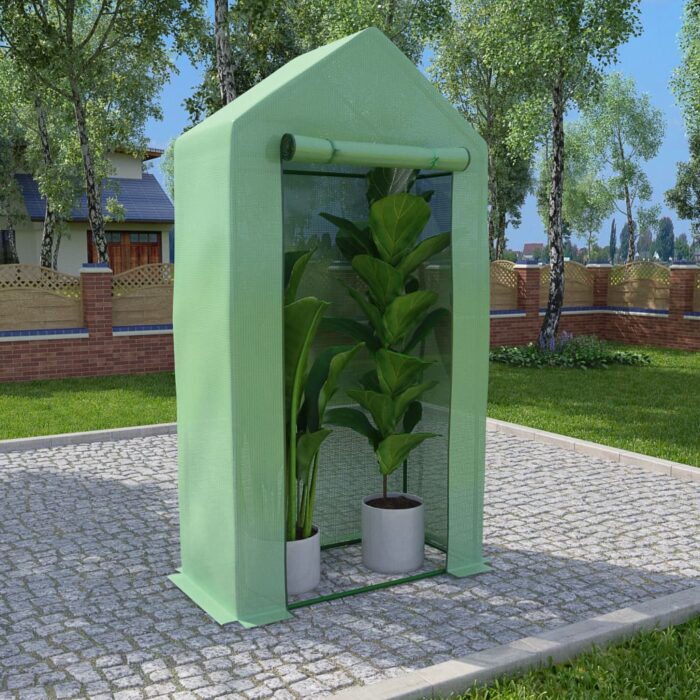 Serre avec cadre en acier 0,5 m² 1x0,5x1,9 m – Image 1