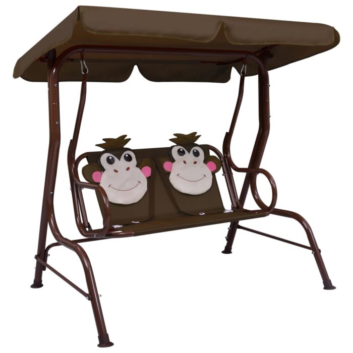 Balancelle pour enfants Marron 115x75x110 cm Tissu – Image 1