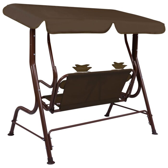 Balancelle pour enfants Marron 115x75x110 cm Tissu – Image 3