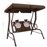 Balancelle pour enfants Marron 115x75x110 cm Tissu – Image 6