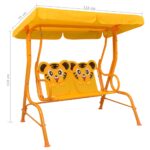 Balancelle pour enfants Jaune 115x75x110 cm Tissu – Image 6