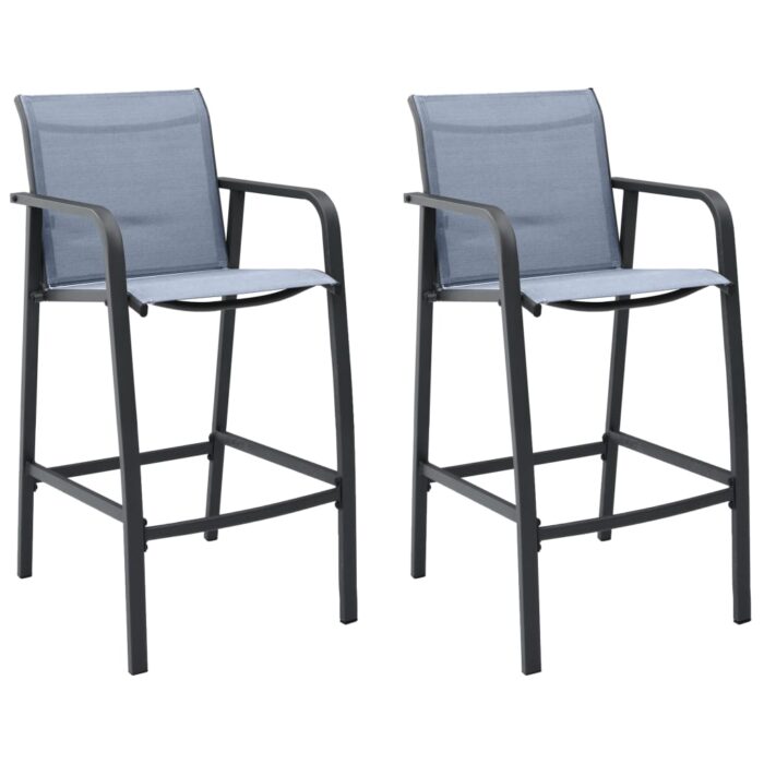 Chaises de bar de jardin lot de 2 Gris Txtilène – Image 1