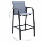 Chaises de bar de jardin lot de 2 Gris Txtilène – Image 6