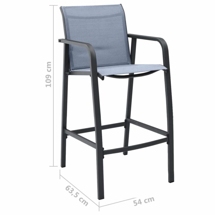 Chaises de bar de jardin lot de 2 Gris Txtilène – Image 6