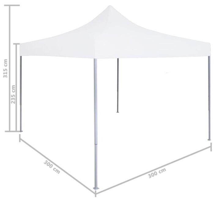 Tente de réception pliable professionnelle 3x3 m Acier Blanc – Image 8