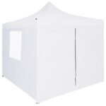 Tente de réception pliable avec 4 parois 3x3 m Acier Blanc – Image 2