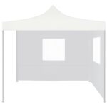 Tente de réception pliable avec 2 parois 3x3 m Acier Blanc – Image 2