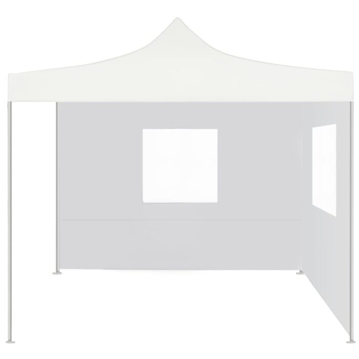 Tente de réception pliable avec 2 parois 3x3 m Acier Blanc – Image 2