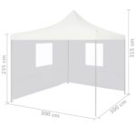 Tente de réception pliable avec 2 parois 3x3 m Acier Blanc – Image 8