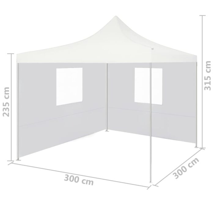 Tente de réception pliable avec 2 parois 3x3 m Acier Blanc – Image 8