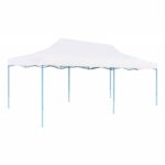 Tente de réception pliable avec parois 3 x 6 m Acier Blanc – Image 2