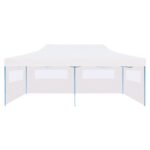 Tente de réception pliable avec parois 3 x 6 m Acier Blanc – Image 3