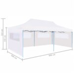 Tente de réception pliable avec parois 3 x 6 m Acier Blanc – Image 7