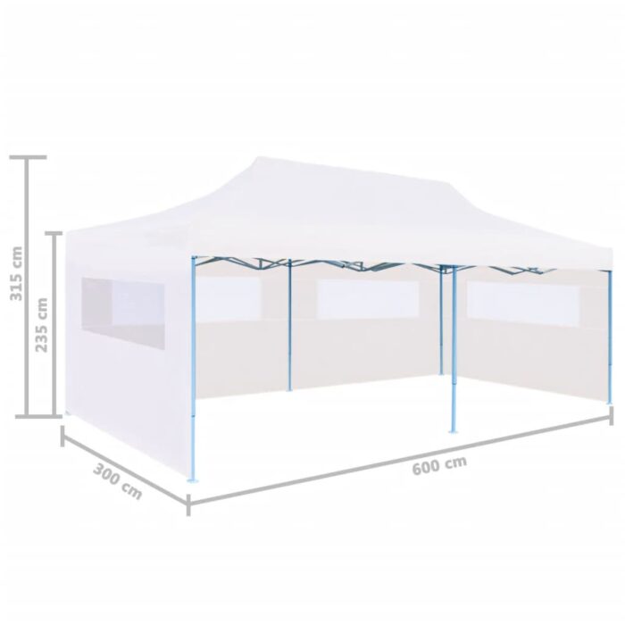 Tente de réception pliable avec parois 3 x 6 m Acier Blanc – Image 7