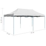 Tente de réception pliable professionnelle 3x6 m Acier Blanc – Image 8