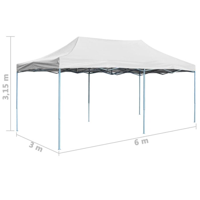 Tente de réception pliable professionnelle 3x6 m Acier Blanc – Image 8