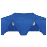 Tente de réception pliable avec 4 parois 3x6 m Acier Bleu – Image 3