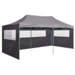 Tente de réception pliable avec 4 parois 3x6 m Acier Anthracite – Image 2