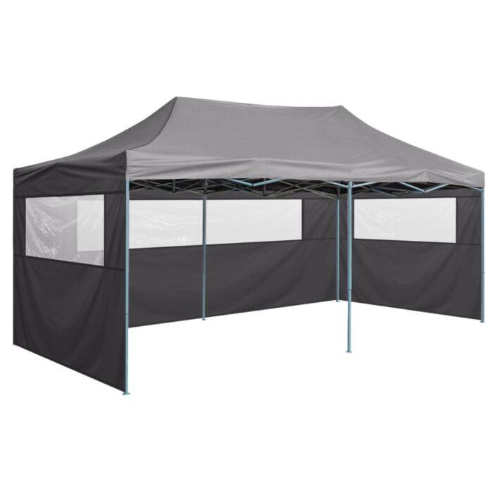 Tente de réception pliable avec 4 parois 3x6 m Acier Anthracite – Image 2