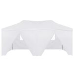 Tente de réception pliable avec 4 parois 3x6 m Acier Blanc – Image 2