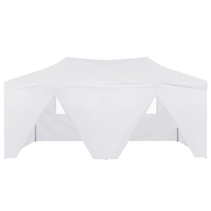 Tente de réception pliable avec 4 parois 3x6 m Acier Blanc – Image 2