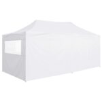 Tente de réception pliable avec 4 parois 3x6 m Acier Blanc – Image 4