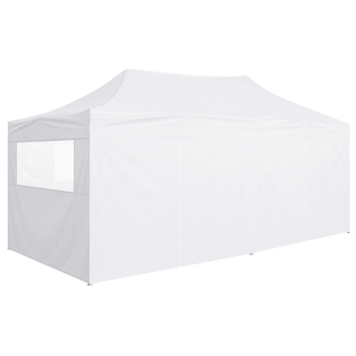 Tente de réception pliable avec 4 parois 3x6 m Acier Blanc – Image 4