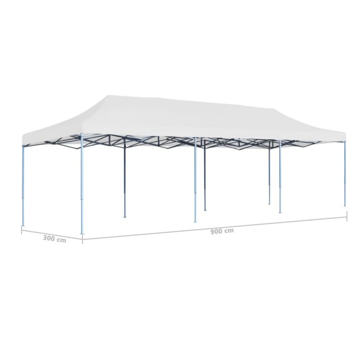 Tente de réception pliable 3x9 m Blanc – Image 8