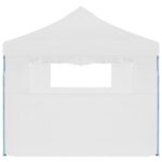 Tente de réception escamotable pliable avec 5 parois 3x9m Blanc – Image 5