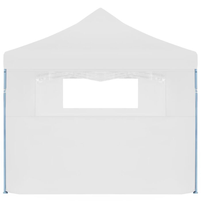 Tente de réception escamotable pliable avec 5 parois 3x9m Blanc – Image 5