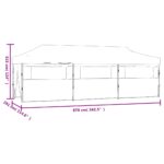 Tente de réception escamotable avec 8 parois 3 x 9 m Blanc – Image 12