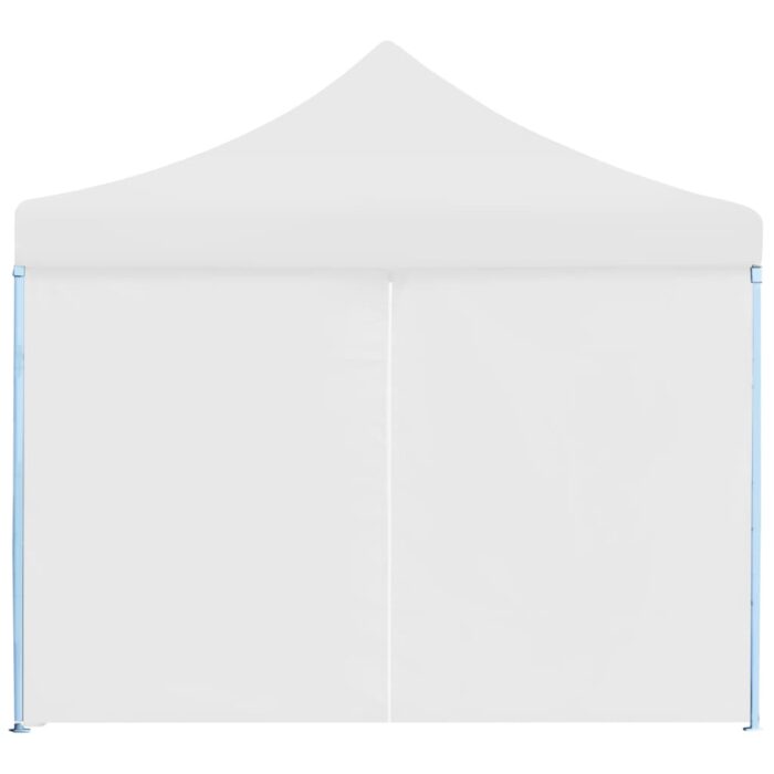 Tente de réception escamotable avec 8 parois 3 x 9 m Blanc – Image 6
