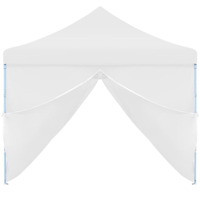 Tente de réception escamotable avec 8 parois 3 x 9 m Blanc – Image 7