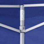 Tente de réception pliable avec 2 parois 2x2 m Acier Bleu – Image 2