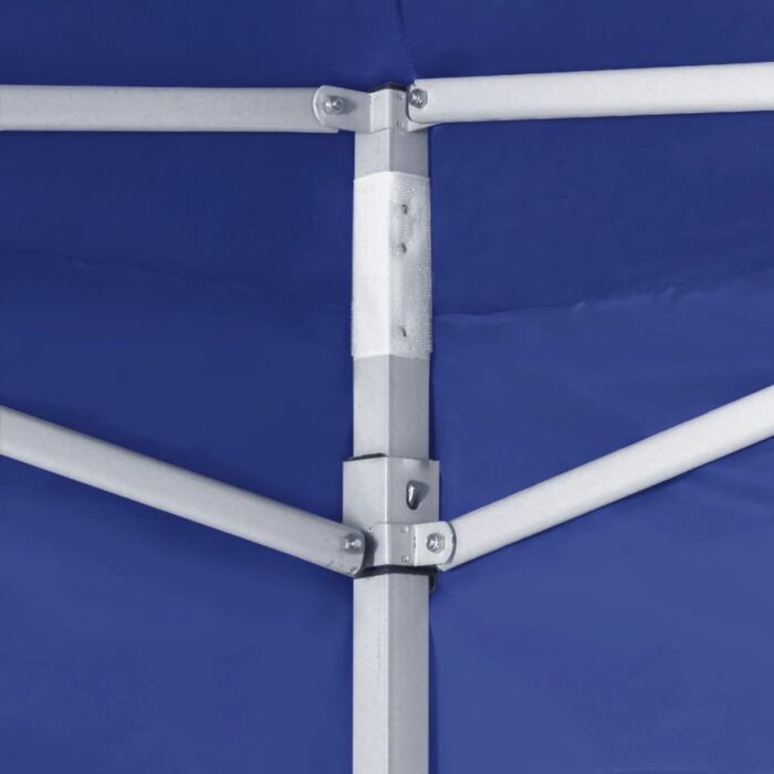 Tente de réception pliable avec 2 parois 2x2 m Acier Bleu – Image 2