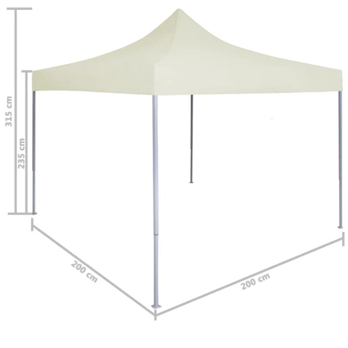 Tente de réception pliable professionnelle 2x2 m Acier Crème – Image 8