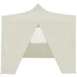 Tente de réception pliable avec 4 parois 2x2 m Acier Crème – Image 2