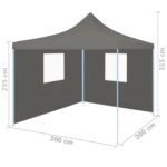 Tente de réception pliable avec 2 parois 2x2 m Acier Anthracite – Image 8