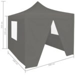 Tente de réception pliable avec 4 parois 2x2 m Acier Anthracite – Image 10
