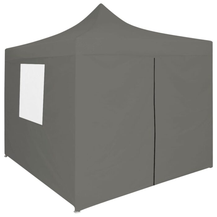 Tente de réception pliable avec 4 parois 2x2 m Acier Anthracite – Image 3