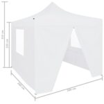 Tente de réception pliable avec 4 parois 2x2 m Acier Blanc – Image 10