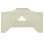 Tente de réception pliable avec 4 parois 3x4 m Acier Crème – Image 2