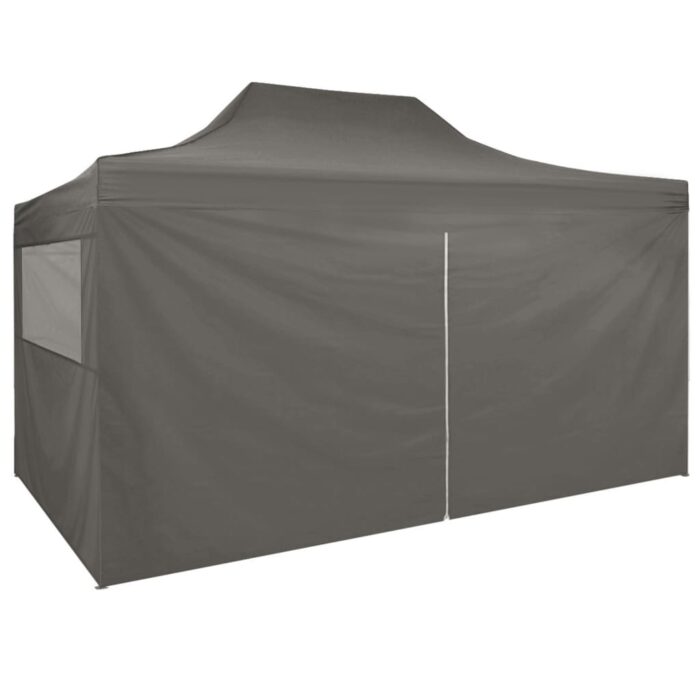 Tente de réception pliable avec 4 parois 3x4 m Acier Anthracite – Image 3