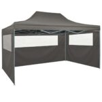 Tente de réception pliable avec 4 parois 3x4 m Acier Anthracite – Image 4