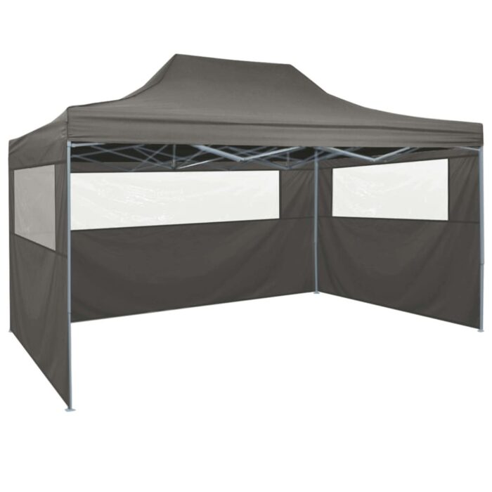 Tente de réception pliable avec 4 parois 3x4 m Acier Anthracite – Image 4